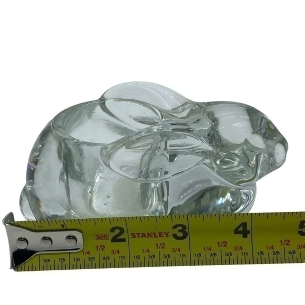 Indiana Glass Crystal Rabbit Votive Handle Holder Clear